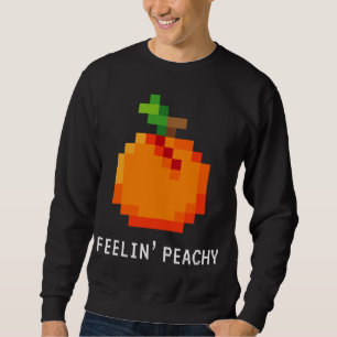 Funny Pixel Peach - Retro 8 - Bit Arcade Gamer Fee Sweatshirt