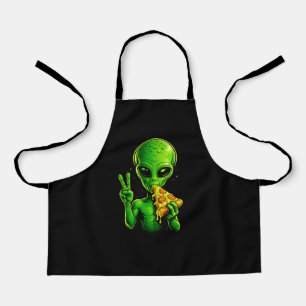 Funny Pizza Chef Apron Alien Pizza Lover Cooking 