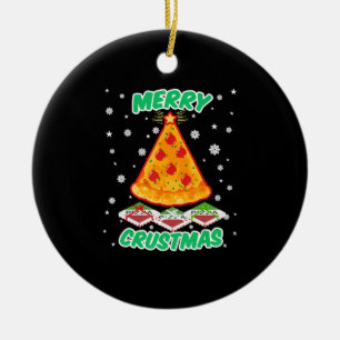 Funny Pizza Christmas Ceramic Tree Decoration