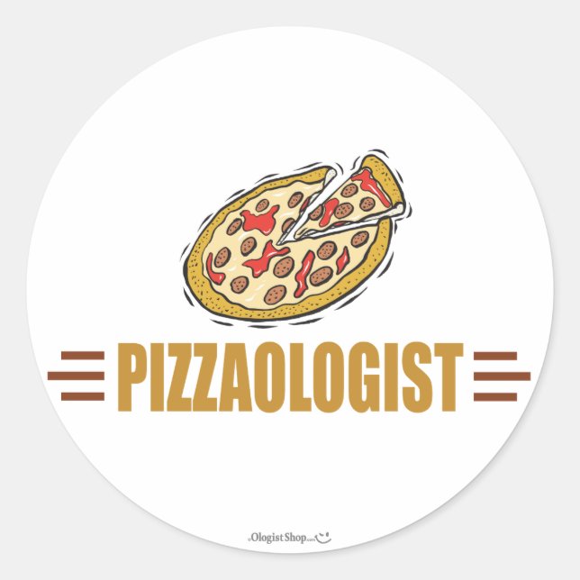 Funny Pizza Classic Round Sticker (Front)