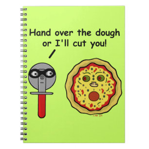 Funny Pizza Cutter Dough Pun Spiral Notebook