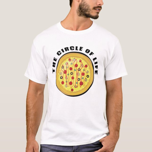 Funny Pizza Design T-Shirt (Front)