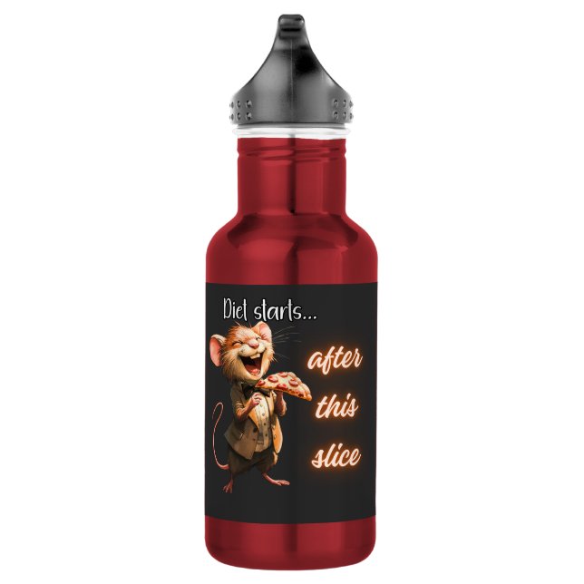 ✨Funny Pizza Diet Mouse Design 532 Ml Water Bottle (Right)