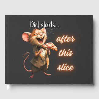 ✨Funny Pizza Diet Mouse Design Guest Book