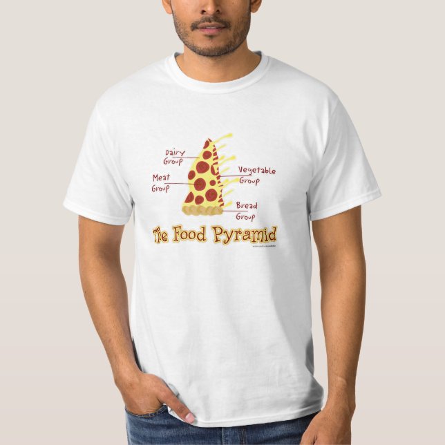 Funny Pizza Food Pyramid T-Shirt (Front)
