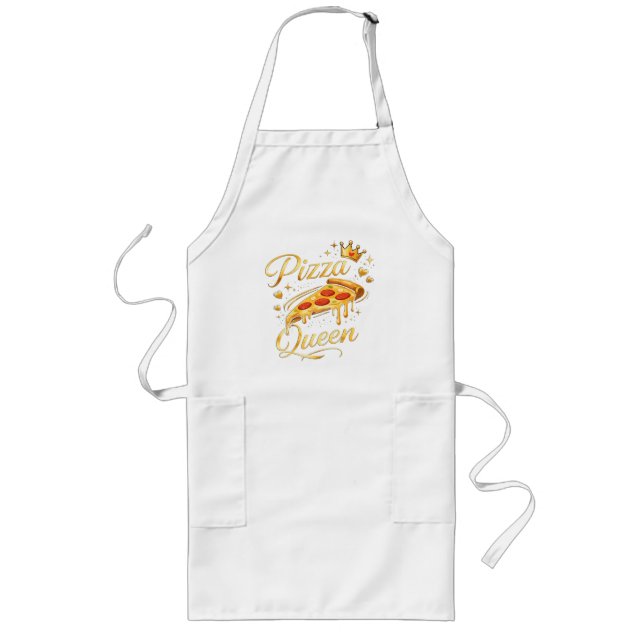 Funny pizza gif Cute Pizza Lover Cooking kitchen Long Apron (Front)