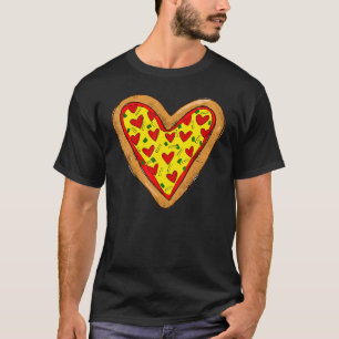 Funny Pizza Heart Valentines Day Pizza Pepperoni L T-Shirt