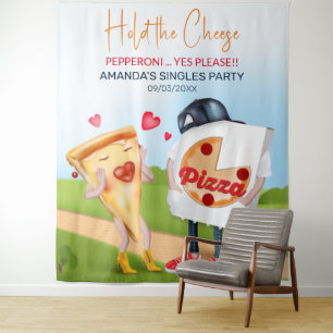 Funny Pizza Love Backdrop Tapestry