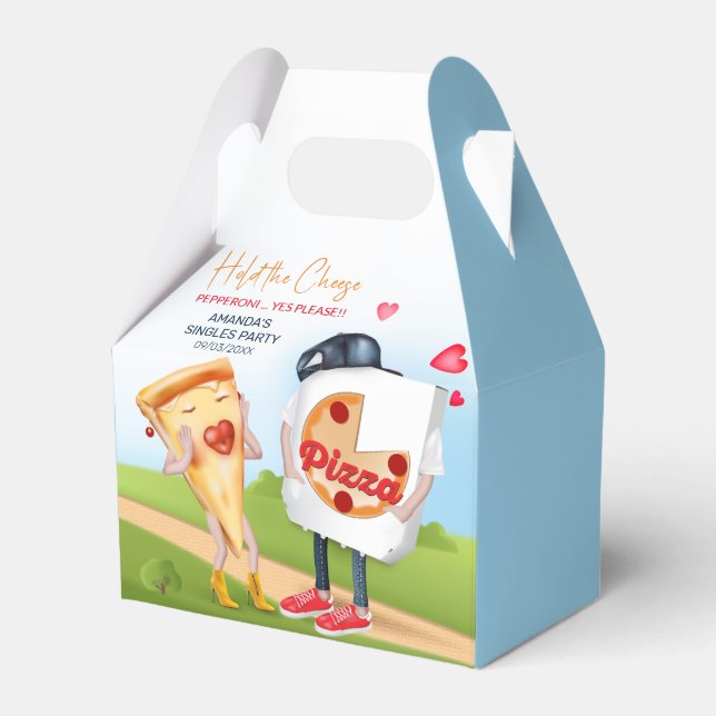 Funny Pizza Love Favour Box (Front Side)