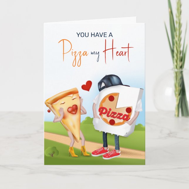 Funny Pizza Love Valentine's Day Card (Front)