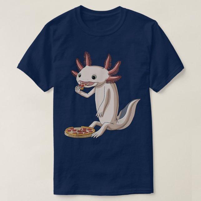 Funny Pizza Lover Axolotl  T-Shirt (Design Front)