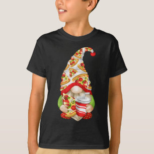 Funny Pizza Lover Gnome Cute Pizza Pattern T-Shirt