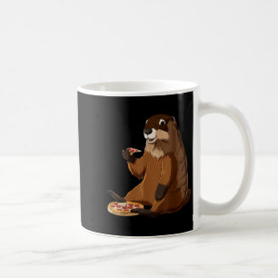 Funny Pizza Lover Groundhog Coffee Mug