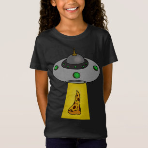 Funny Pizza Lover, UFO Beaming T-Shirt