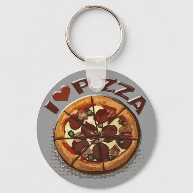 Funny Pizza Lover's Keychain (Front)
