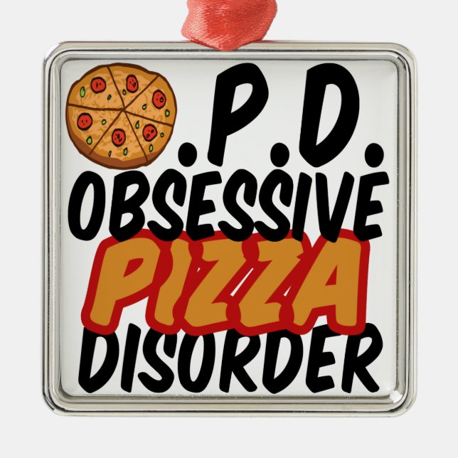 Funny Pizza Metal Tree Decoration (Front)