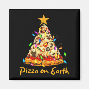 Funny Pizza On Earth Slice Christmas Tree With Lig Magnet