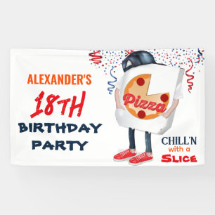 Funny Pizza Party Banner