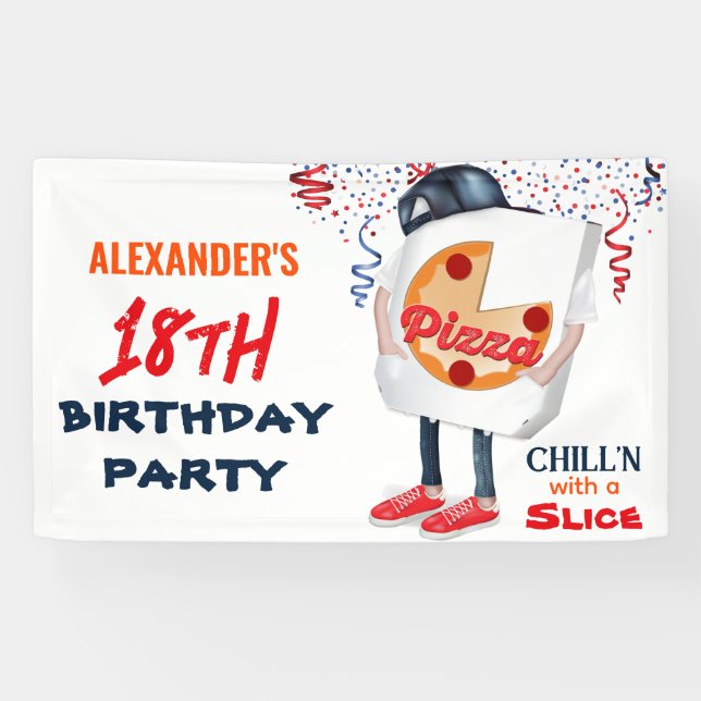 Funny Pizza Party Banner (Horizontal)
