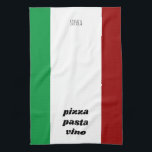 Funny Pizza Pasta Vino Name Italian Cooking Tea Towel<br><div class="desc">Funny Pizza Pasta Vino Name Italian Cooking kitchen towel</div>