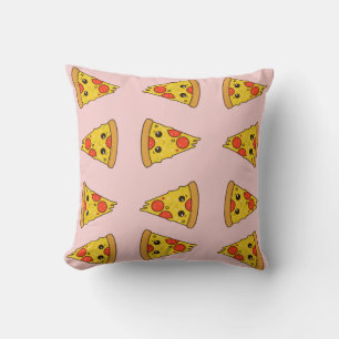 Funny pizza pattern cute pink kids pepparoni cushion