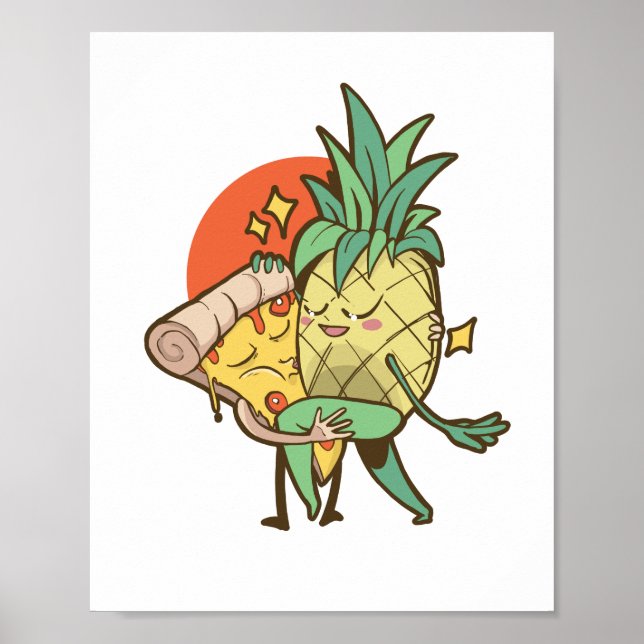 Funny Pizza Pineapple Tango Couple Teen Boy Girl Poster (Front)
