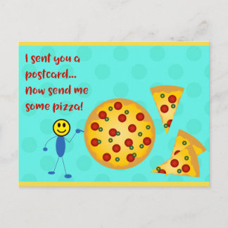 Funny Pizza Postcard for Pizza Fans
