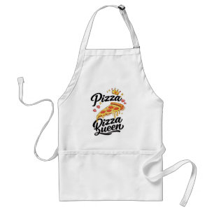 Funny Pizza Queen Cooking Apron for Women Cute Gif