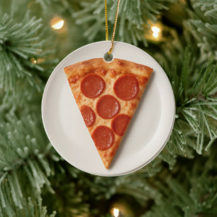 Funny Pizza Slice – Personalised Christmas Gift Ceramic Tree Decoration