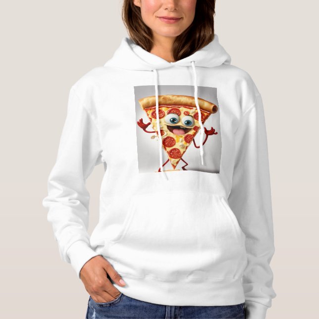 Funny  Pizza Slice T-Shirt - Cute Anthropomorphic  Hoodie (Front)