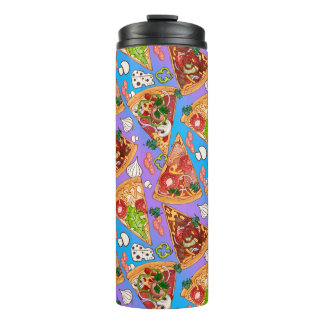 Funny pizza slices thermal tumbler