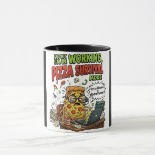 Funny Pizza Survival Mode Coffee Mug Pizza Lover
