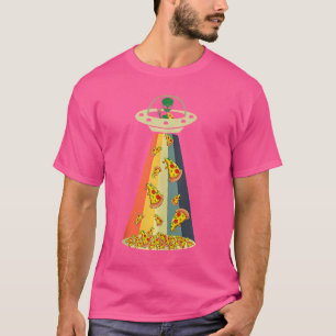 Funny Pizza Ufo Alien Eating Pizza A Ufo Extraterr T-Shirt
