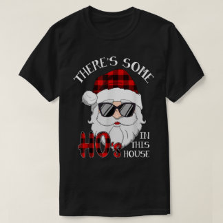 Funny Plaid Santa Christmas Design T-Shirt