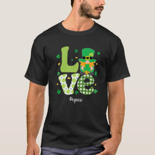 Funny Plaid Shamrock Love Pepaw Shamrock St Patric T-Shirt