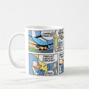 Funny Plane Take-off Checklist Cartoon Mug