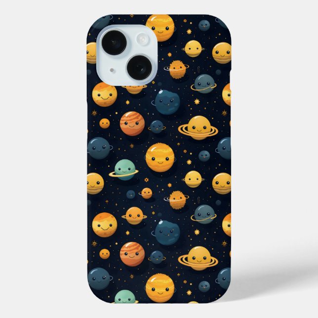 Funny Planets Space Pattern Case-Mate iPhone Case (Back)
