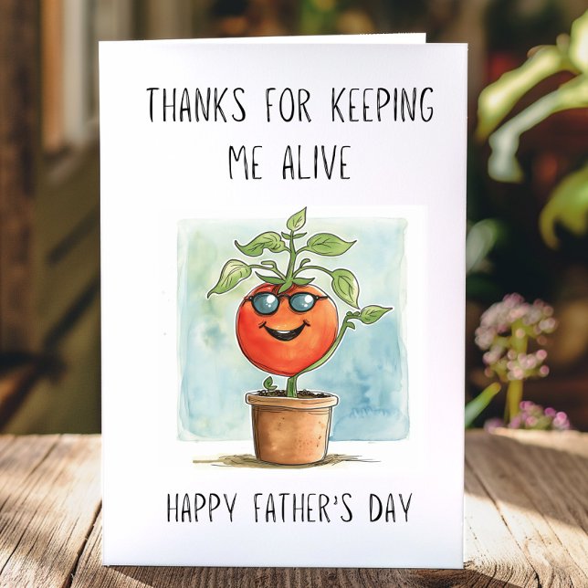 Funny Plant Dad Thanks Pun Father's Day Card (Funny fathers day card for gardeners.)