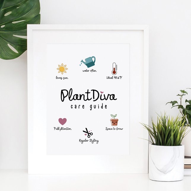 Funny Plant Diva Care Guide Plant Lovers Growing Poster (Creator Uploaded)