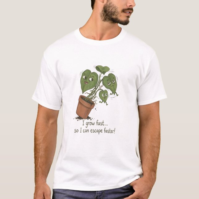 Funny Plant Escape T-Shirt (Front)