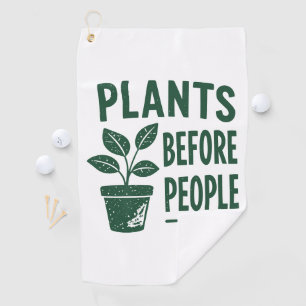 Funny Plants Before People Vintage Ink Stamp Art Golf Towel