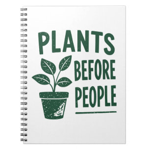 Funny Plants Before People Vintage Ink Stamp Art Notebook