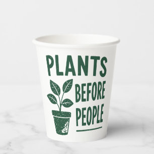 Funny Plants Before People Vintage Ink Stamp Art Paper Cups