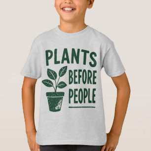 Funny Plants Before People Vintage Ink Stamp Art T-Shirt