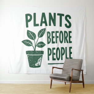 Funny Plants Before People Vintage Ink Stamp Art Tapestry