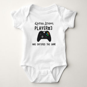funny player #3 has entered the game baby bodysuit