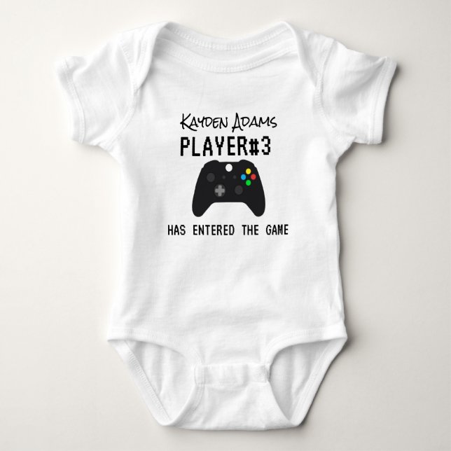 funny player #3 has entered the game baby bodysuit (Front)