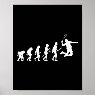 Funny Player Evolution Theory Badminton Poster