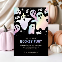 Funny Playful Boo! Colourful Ghost Halloween Party