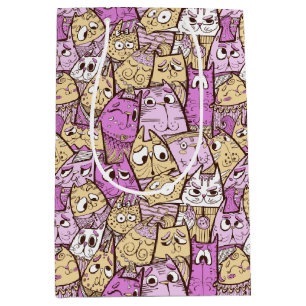 Funny Playful Cats Medium Gift Bag